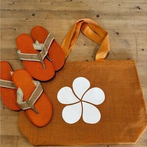 Mauna Kea ~ Beach Tote Bag with flip flops